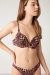 Kom Romhanda Leopar Desenli Dolgulu Bikini Pembe