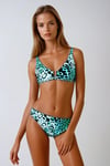 Kom Zie Leopar Desenli Büstiyer Bikini Yeşil