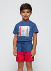 Mayoral 2'li Baskılı Erkek Çocuk T-Shirt Set Lacivert
