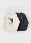 Mayoral Erkek Çocuk 2 Li Uzun Kollu T-Shirt Set 4091 Krem