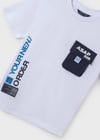 Mayoral Erkek Çocuk 2 Parça Baskılı T-Shirt - Şort Takım Beyaz-Lacivert