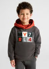 Mayoral Erkek Çocuk Kapşonlu İşlemeli Sweatshirt Krem