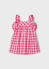 Mayoral Kız Çocuk Gingham Ekose Elbise  3935 Kırmızı