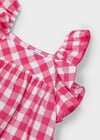 Mayoral Kız Çocuk Gingham Ekose Elbise  3935 Kırmızı