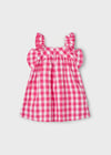 Mayoral Kız Çocuk Gingham Ekose Elbise  3935 Kırmızı