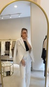 BEYAZ KRUVAZE  BLAZER CEKET