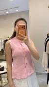 PEMBE GOLD ÜĞME DETAYLI TRİKO YELEK 