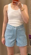 PULLU DENIM ŞORT
