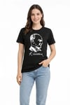 Atatürk Baskılı Tişört Kısa Kollu Bisiklet Yaka T-Shirt - Siyah