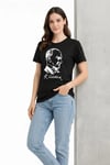 Atatürk Baskılı Tişört Kısa Kollu Bisiklet Yaka T-Shirt - Siyah