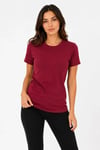 Basic Tişört Bisiklet Yaka Kısa Kol Günlük Yazlık Slim Fit T-Shirt - Bordo