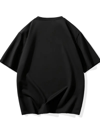 Baskılı Oversize Bisiklet Yaka T-shirt - Siyah
