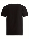 Baskılı Oversize Bisiklet Yaka T-shirt - Siyah