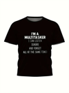 Baskılı Oversize Bisiklet Yaka T-shirt - Siyah