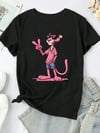 Baskılı Oversize Bisiklet Yaka T-shirt - Beyaz