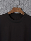 Baskılı Oversize Bisiklet Yaka T-shirt - Siyah