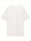 Baskılı Oversize Bisiklet Yaka T-shirt - Beyaz