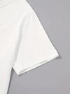 Baskılı Oversize Bisiklet Yaka T-shirt - Beyaz