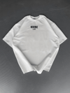 Baskılı Oversize Bisiklet Yaka T-shirt - Beyaz
