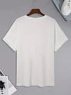 Baskılı Oversize Bisiklet Yaka T-shirt - Beyaz