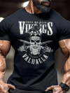 Baskılı Oversize Bisiklet Yaka T-shirt - Siyah