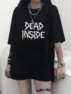 Baskılı Oversize Bisiklet Yaka T-shirt - Siyah
