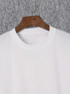 Baskılı Oversize Bisiklet Yaka T-shirt - Beyaz