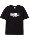 Baskılı Oversize Bisiklet Yaka T-shirt - Siyah