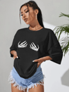 Baskılı T-shirt - Siyah
