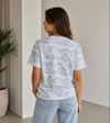Batik Desenli Tişört Bisiklet Yaka Kısa Kol Regular Fit T-shirt - Gri