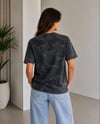 Batik Desenli Tişört Bisiklet Yaka Kısa Kol Regular Fit T-shirt - Siyah