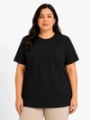 Battal Big Size Basic Tişört Bisiklet Yaka Rahat Kalıp T-Shirt - Siyah