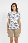 Beyaz Dinozor Desenli Tişört – Regular Kalıp, Bisiklet Yaka, Dijital Baskılı Pamuklu T-Shirt - Beyaz