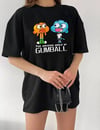 Bisiklet Yaka Baskılı Oversize T-Shirt - Siyah