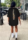 Bisiklet Yaka Baskılı T-shirt - Siyah
