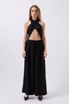 Düşük Bel Oversize Keten Pantolon