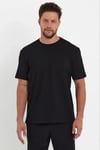 Erkek 24/1 Düz A Kalite Oversize T-shirt - Siyah