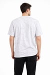 Erkek Asit Yıkama Bisiklet Yaka Kısa Kollu Oversize T-Shirt Tişört - Beyaz
