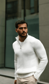 Erkek Balıkçı Zip Yaka Uzun Kollu Triko