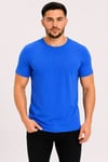 Erkek Basic Tişört Bisiklet Yaka Kısa Kol Günlük Yazlık Slim Fit T-Shirt - Saks Mavisi