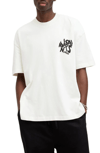 Erkek Baskılı Oversize T-shirt - Beyaz