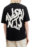 Erkek Baskılı Oversize T-shirt - Siyah