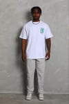 Erkek Baskılı T-Shirt Kısa Kol Bisiklet Yaka Regular Fit Rahat Kalıp Günlük Tişört - Beyaz