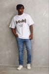 Erkek Baskılı T-Shirt Kısa Kol Bisiklet Yaka Regular Fit Rahat Kalıp Günlük Tişört - Beyaz