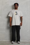 Erkek Baskılı T-Shirt Kısa Kol Bisiklet Yaka Regular Fit Rahat Kalıp Günlük Tişört - Gri