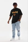 Erkek Baskılı T-Shirt Kısa Kol Bisiklet Yaka Regular Fit Rahat Kalıp Günlük Tişört - Siyah