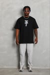 Erkek Baskılı T-Shirt Kısa Kol Bisiklet Yaka Regular Fit Rahat Kalıp Günlük Tişört - Siyah