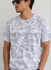 Erkek Batik Desenli Tişört Bisiklet Yaka Kısa Kol Regular Fit T-shirt - Gri