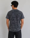 Erkek Batik Desenli Tişört Bisiklet Yaka Kısa Kol Regular Fit T-shirt - Füme