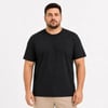 Erkek Battal Big Size Basic Tişört Bisiklet Yaka Rahat Kalıp T-Shirt - Siyah